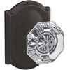 image:imageSchlage Custom FC21 ALX 716 CAM Alexandria Glass Knob with Camelot Trim HallCloset and BedBath Lock Aged BronzeAged Bronze