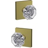 image:imageSchlage Custom FC21 ALX 716 CAM Alexandria Glass Knob with Camelot Trim HallCloset and BedBath Lock Aged BronzeSatin Brass