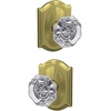 image:imageSchlage Custom FC21 ALX 716 CAM Alexandria Glass Knob with Camelot Trim HallCloset and BedBath Lock Aged BronzeSatin Brass
