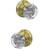 image:imageSchlage Custom FC21 ALX 716 CAM Alexandria Glass Knob with Camelot Trim HallCloset and BedBath Lock Aged BronzeSatin Brass