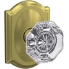 image:imageSchlage Custom FC21 ALX 716 CAM Alexandria Glass Knob with Camelot Trim HallCloset and BedBath Lock Aged BronzeSatin Brass