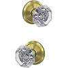 image:imageSchlage Custom FC21 ALX 716 CAM Alexandria Glass Knob with Camelot Trim HallCloset and BedBath Lock Aged BronzeSatin Brass