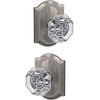 image:imageSchlage Custom FC21 ALX 716 CAM Alexandria Glass Knob with Camelot Trim HallCloset and BedBath Lock Aged BronzeSatin Nickel