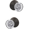 image:imageSchlage Custom FC21 HOB 619 KIN Hobson Glass Knob with Kinsler Trim HallCloset and BedBath Lock Satin NickelAged Bronze
