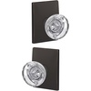 image:imageSchlage Custom FC21 HOB 619 KIN Hobson Glass Knob with Kinsler Trim HallCloset and BedBath Lock Satin NickelAged Bronze