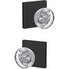 image:imageSchlage Custom FC21 HOB 619 KIN Hobson Glass Knob with Kinsler Trim HallCloset and BedBath Lock Satin NickelMatte Black