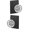 image:imageSchlage Custom FC21 HOB 619 KIN Hobson Glass Knob with Kinsler Trim HallCloset and BedBath Lock Satin NickelMatte Black