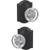 image:imageSchlage Custom FC21 HOB 619 KIN Hobson Glass Knob with Kinsler Trim HallCloset and BedBath Lock Satin NickelMatte Black