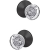 image:imageSchlage Custom FC21 HOB 619 KIN Hobson Glass Knob with Kinsler Trim HallCloset and BedBath Lock Satin NickelMatte Black