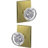 image:imageSchlage Custom FC21 HOB 619 KIN Hobson Glass Knob with Kinsler Trim HallCloset and BedBath Lock Satin NickelSatin Brass