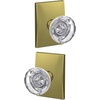 image:imageSchlage Custom FC21 HOB 619 KIN Hobson Glass Knob with Kinsler Trim HallCloset and BedBath Lock Satin NickelSatin Brass