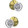 image:imageSchlage Custom FC21 HOB 619 KIN Hobson Glass Knob with Kinsler Trim HallCloset and BedBath Lock Satin NickelSatin Brass