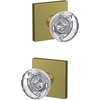image:imageSchlage Custom FC21 HOB 619 KIN Hobson Glass Knob with Kinsler Trim HallCloset and BedBath Lock Satin NickelSatin Brass
