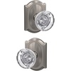 image:imageSchlage Custom FC21 HOB 619 KIN Hobson Glass Knob with Kinsler Trim HallCloset and BedBath Lock Satin NickelSatin Nickel