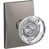 image:imageSchlage Custom FC21 HOB 619 KIN Hobson Glass Knob with Kinsler Trim HallCloset and BedBath Lock Satin NickelSatin Nickel