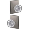 image:imageSchlage Custom FC21 HOB 619 KIN Hobson Glass Knob with Kinsler Trim HallCloset and BedBath Lock Satin NickelSatin Nickel