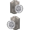 image:imageSchlage Custom FC21 HOB 619 KIN Hobson Glass Knob with Kinsler Trim HallCloset and BedBath Lock Satin NickelSatin Nickel