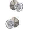 image:imageSchlage Custom FC21 HOB 619 KIN Hobson Glass Knob with Kinsler Trim HallCloset and BedBath Lock Satin NickelSatin Nickel