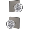 image:imageSchlage Custom FC21 HOB 619 KIN Hobson Glass Knob with Kinsler Trim HallCloset and BedBath Lock Satin NickelSatin Nickel