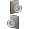 image:imageSchlage Custom FC21 HOB 619 KIN Hobson Glass Knob with Kinsler Trim HallCloset and BedBath Lock Satin NickelSatin Nickel