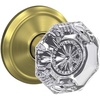 image:imageSchlage Custom FC21 ALX 716 CAM Alexandria Glass Knob with Camelot Trim HallCloset and BedBath Lock Aged BronzeSatin Brass