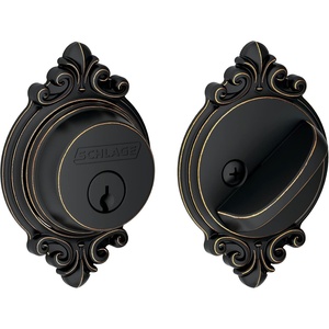 image:imageSchlage B60 N BRK 716 Deadbolt with Brookshire Trim Keyed 1 Side Highest Residential Security Aged Bronze
