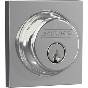 image:imageSchlage B60 N CEN 619 Deadbolt with Century Trim Keyed 1 Side Highest Residential Security Satin NickelBright Chrome