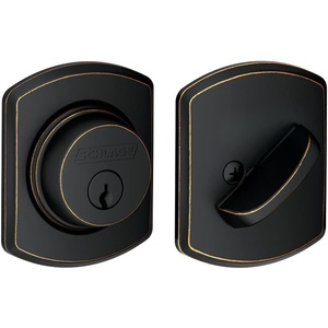 image:imageSchlage B60 N GRW 716 Deadbolt with Greenwich Trim Keyed 1 Side Highest Residential Security Aged Bronze