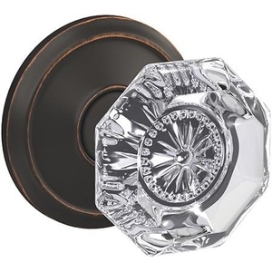 image:imageSchlage Custom FC21 ALX 716 CAM Alexandria Glass Knob with Camelot Trim HallCloset and BedBath Lock Aged BronzeAged Bronze