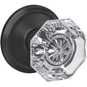image:imageSchlage Custom FC21 ALX 716 CAM Alexandria Glass Knob with Camelot Trim HallCloset and BedBath Lock Aged BronzeMatte Black