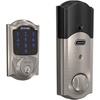 image:imageSCHLAGE BE469NX Camelot Electronic Touchscreen Deadbolt C Keyway with 12344 Latch 10116 Strike Bright Brass FinishMatte Black