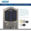 image:imageSCHLAGE BE469NX Camelot Electronic Touchscreen Deadbolt C Keyway with 12344 Latch 10116 Strike Bright Brass FinishMatte Black