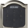 image:imageSCHLAGE BE469NX Camelot Electronic Touchscreen Deadbolt C Keyway with 12344 Latch 10116 Strike Bright Brass FinishSatin Nickel