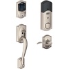 image:imageSCHLAGE ZWave Connect Camelot Touchscreen Deadbolt with BuiltIn Alarm Works with Amazon Alexa via Wink Aged Bronze FE469NX ACC 716 CAM LHSatin Nickel