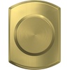 image:imageSchlage F10 BWE 608 GRW Bowery Door Knob with Greenwich Trim Hall amp Closet Passage Lock Satin Brass