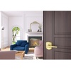 image:imageSchlage F10 LAT 608 GRW Latitude Door Lever with Greenwich Trim Hall amp Closet Passage Lock Satin Brass