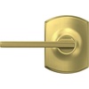 image:imageSchlage F10 LAT 608 GRW Latitude Door Lever with Greenwich Trim Hall amp Closet Passage Lock Satin Brass