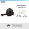 image:imageSchlage F10 LAT 619 Latitude Door Lever Hall amp Closet Passage Lock Satin NickelAged Bronze