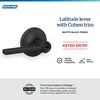 image:imageSchlage F10 LAT 619 Latitude Door Lever Hall amp Closet Passage Lock Satin NickelMatte Black