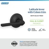 image:imageSchlage F10 LAT 619 Latitude Door Lever Hall amp Closet Passage Lock Satin NickelMatte Black