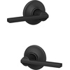 image:imageSchlage F10 LAT 619 Latitude Door Lever Hall amp Closet Passage Lock Satin NickelMatte Black