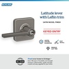 image:imageSchlage F10 LAT 619 Latitude Door Lever Hall amp Closet Passage Lock Satin NickelSatin Nickel