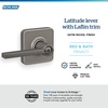 image:imageSchlage F10 LAT 619 Latitude Door Lever Hall amp Closet Passage Lock Satin NickelSatin Nickel