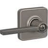 image:imageSchlage F10 LAT 619 Latitude Door Lever Hall amp Closet Passage Lock Satin NickelSatin Nickel