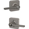 image:imageSchlage F10 LAT 619 Latitude Door Lever Hall amp Closet Passage Lock Satin NickelSatin Nickel