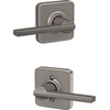image:imageSchlage F10 LAT 619 Latitude Door Lever Hall amp Closet Passage Lock Satin NickelSatin Nickel