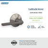 image:imageSchlage F10 LAT 619 Latitude Door Lever Hall amp Closet Passage Lock Satin NickelSatin Nickel