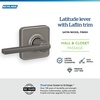 image:imageSchlage F10 LAT 619 Latitude Door Lever Hall amp Closet Passage Lock Satin NickelSatin Nickel