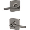 image:imageSchlage F10 LAT 619 Latitude Door Lever Hall amp Closet Passage Lock Satin NickelSatin Nickel