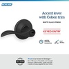 image:imageSchlage F51A Acc 622 COH Accent Door Lever with Cohen Trim Keyed Entry Lock Matte Black
